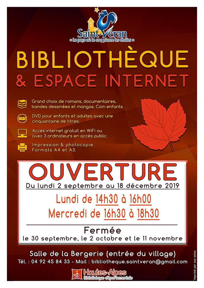 Affiche bibliothèque automne 2019